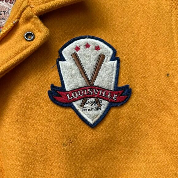 Vintage 80s Louisville Slugger Leather Wool Varsity Jacket Size XL - Picture 3 of 12